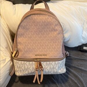 Michael Kors Blush and Ivory Backpack